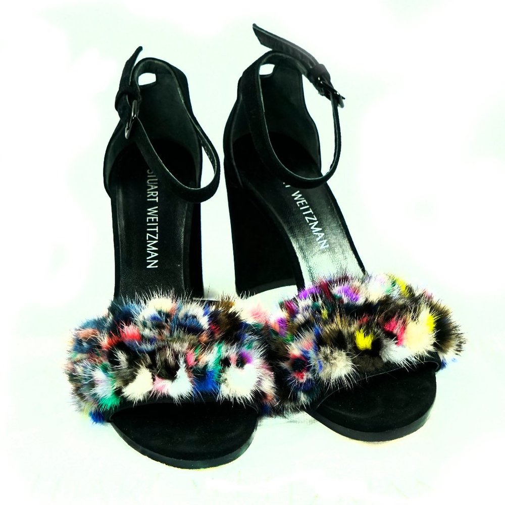 Stuart Weitzman Suede Mink Sandals